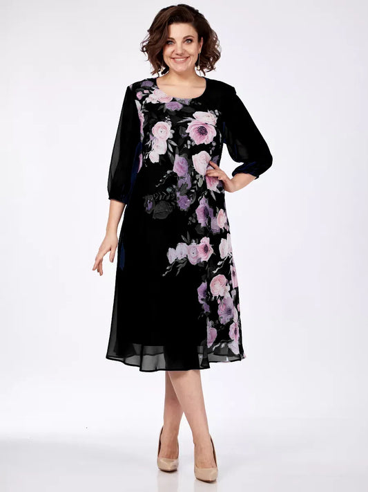 Reducere flash--55%OFF【S-5XL】 Rochie elegantă cu imprimare florală de primăvară_4034143