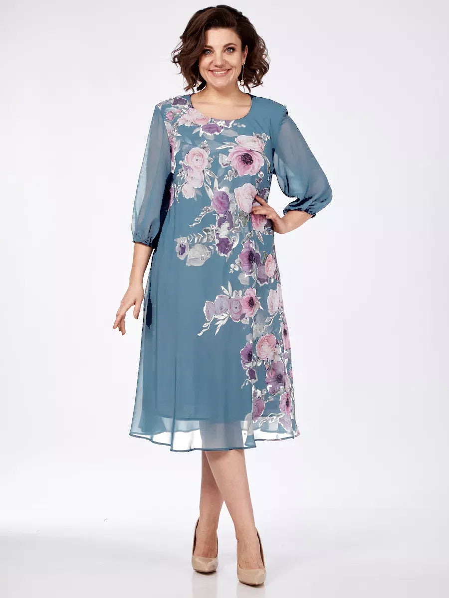 Reducere flash--55%OFF【S-5XL】 Rochie elegantă cu imprimare florală de primăvară_4034143