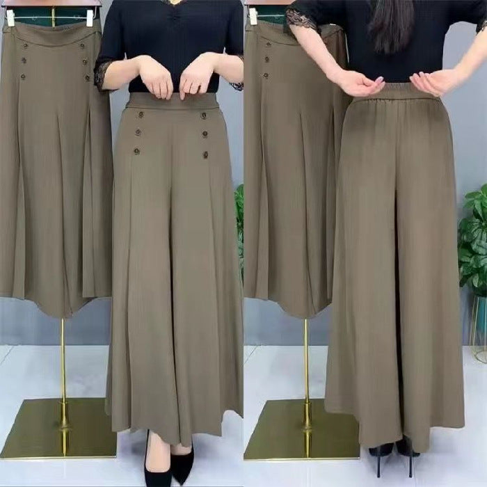 【Cumpără 1 primești 1 gratis】【M-5XL】 Fusta drapată de damă la modă, cu picioare largi și talie înaltă_4034325
