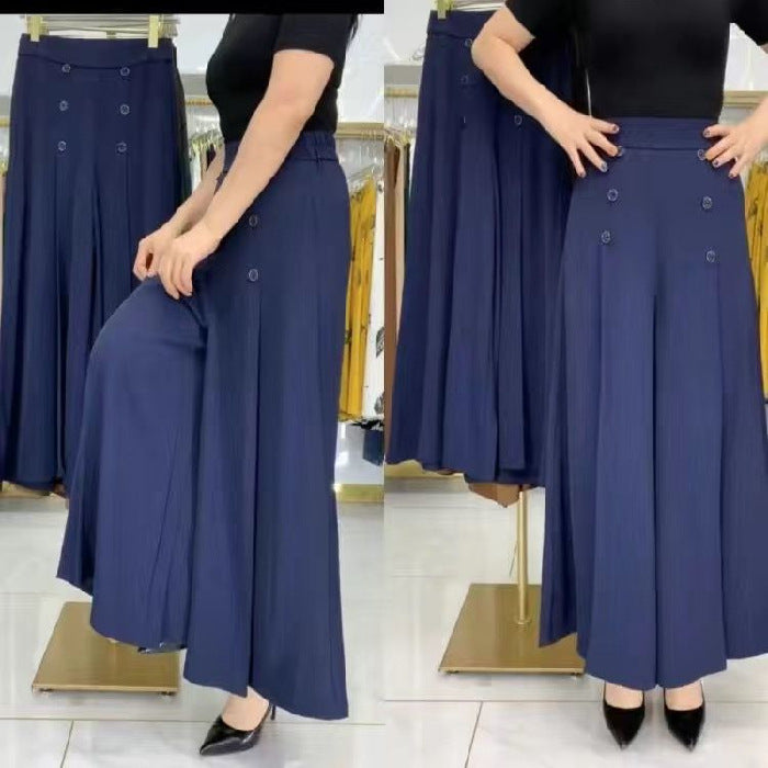 【Cumpără 1 primești 1 gratis】【M-5XL】 Fusta drapată de damă la modă, cu picioare largi și talie înaltă_4034325