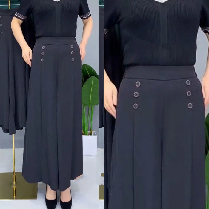 【Cumpără 1 primești 1 gratis】【M-5XL】 Fusta drapată de damă la modă, cu picioare largi și talie înaltă_4034325