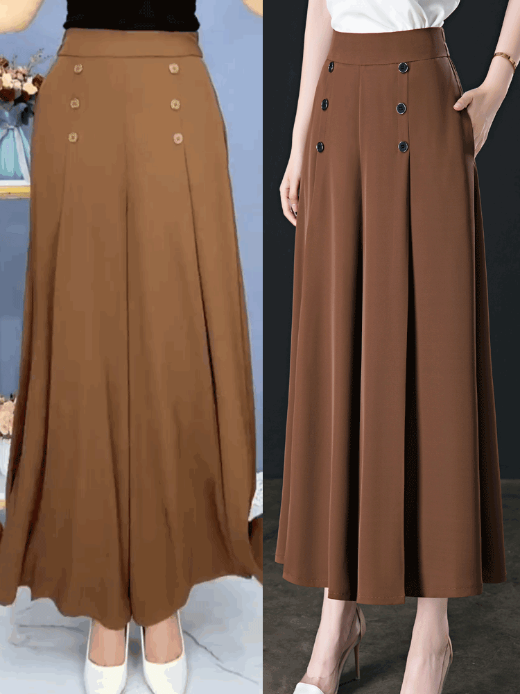 【Cumpără 1 primești 1 gratis】【M-5XL】 Fusta drapată de damă la modă, cu picioare largi și talie înaltă_4034325