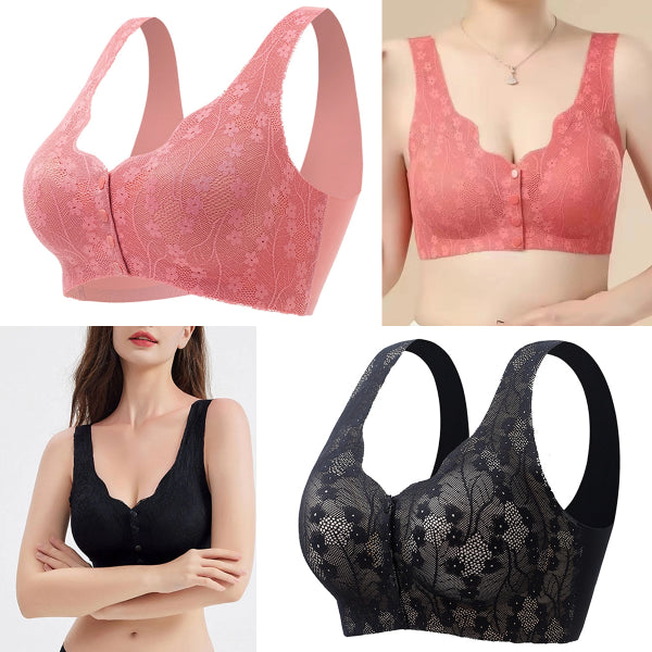 【Cumpără 1 Primești 1 Gratuit】Sutien fără fir pentru femei cu nasturi în față 【40-100kg】_4032448