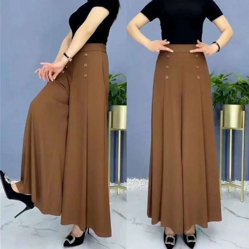 【Cumpără 1 primești 1 gratis】【M-5XL】 Fusta drapată de damă la modă, cu picioare largi și talie înaltă_4034325
